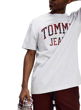 T-Shirt Tommy Jeans Collegiate Grau für Herren