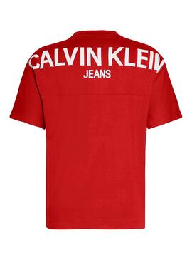 T-Shirt Calvin Klein Jeans Zurück Logo Rot Herren