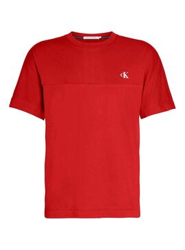 T-Shirt Calvin Klein Jeans Zurück Logo Rot Herren