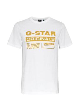 T-Shirt G-Star Raw Wavy Weiss für Herren