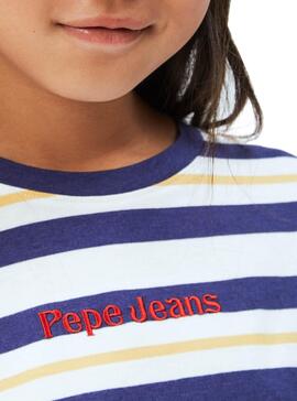 T-Shirt Pepe Jeans Spencer Blau für Mädchen