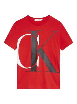T-Shirt Calvin Klein Monogram Rot Junge