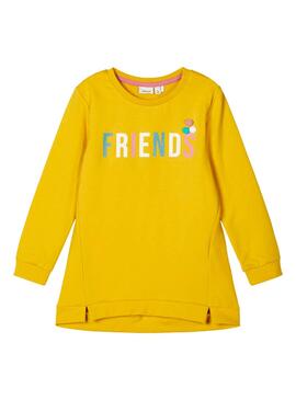 Sweatshirt Name It Flaschool Gelb für Mädchen