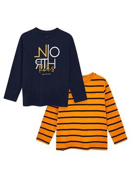 T-Shirt Mayoral Set Blau y Naranja für Junge