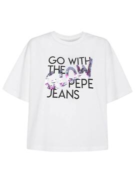 T-Shirt Pepe Jeans Adina Weiss für Damen