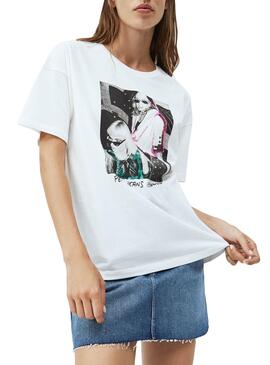 T-Shirt Pepe Jeans Aria Weiss für Damen