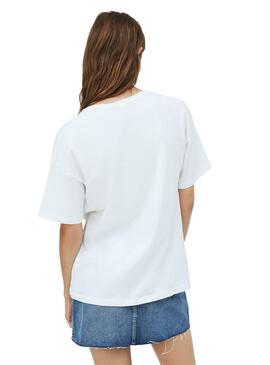 T-Shirt Pepe Jeans Aria Weiss für Damen