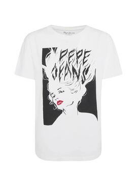 T-Shirt Pepe Jeans Fabiana Weiss für Damen