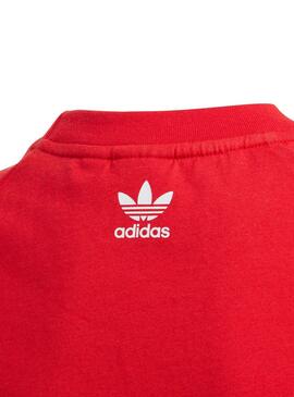 T-Shirt Adidas Big Trefoil Rot und Blau für Junge