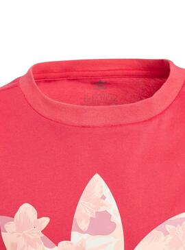 T-Shirt Adidas Blumen Pinke für Mädchen