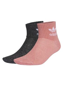 Socken Adidas Glitter Pinke und Schwarz für Mädchen