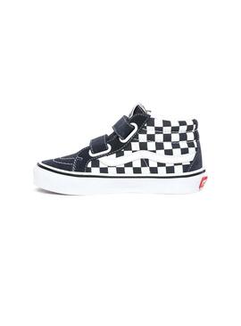 Sneaker Vans Checkerboard SK8-Mid Marineblau