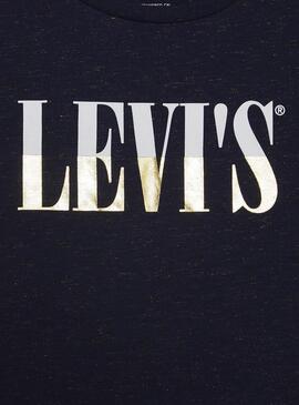 T-Shirt Levis Hochglanzlogo Marineblau für Mädchen