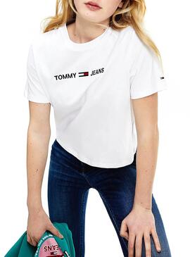 T-Shirt Tommy Jeans Modern Logo Weiss für Damen