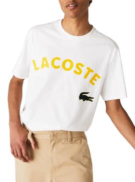 T-Shirt Lacoste Live Croco Weiss für Herren