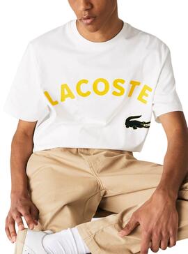 T-Shirt Lacoste Live Croco Weiss für Herren