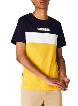 T-Shirt Lacoste Color Block Marineblau für Herren