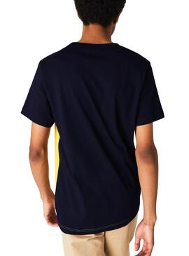 T-Shirt Lacoste Color Block Marineblau für Herren