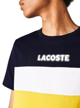 T-Shirt Lacoste Color Block Marineblau für Herren