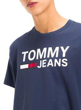 T-Shirt Tommy Jeans Logo Blau