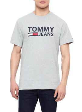 T-Shirt Tommy Jeans Logo Grau