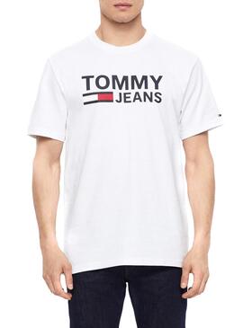 T-Shirt Tommy Jeans Logo Weiß