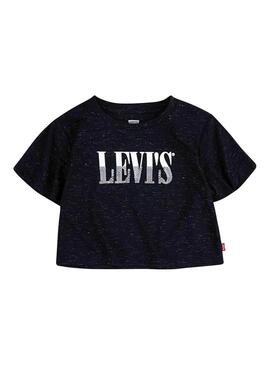 T-Shirt Levis Logo Sparkle Schwarz für Mädchen