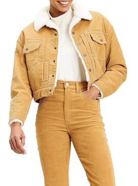 Jacke Levis Cord Beige für Damen