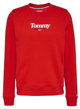 Sweatshirt Tommy Jeans Essential Rot für Damen