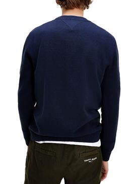 Pullover Tommy Jeans Block Streifen Blau für Herren