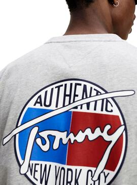 T-Shirt Tommy Jeans Retro Grau für Herren