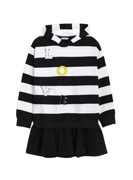 Kleid Mayoral Knitted Streifen Schwarz für Mädchen