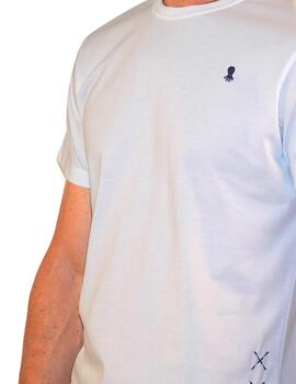 T-Shirt El Pulpo Stickerei Weiss für Herren
