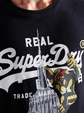 T-Shirt Superdry Vintage NYC Schwarz für Herren