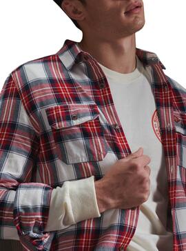 Hemd Superdry Lumberjack Rot für Herren