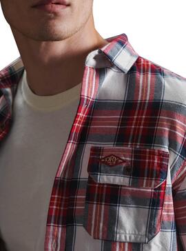 Hemd Superdry Lumberjack Rot für Herren