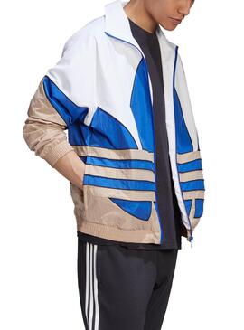 Jacke Adidas Big Trefoil Weiss und Blau Herren