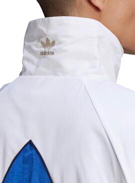 Jacke Adidas Big Trefoil Weiss und Blau Herren