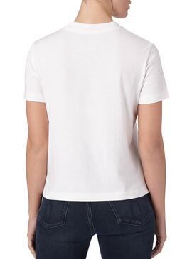 T-Shirt Calvin Klein Jeans Kreis Weiss Damen
