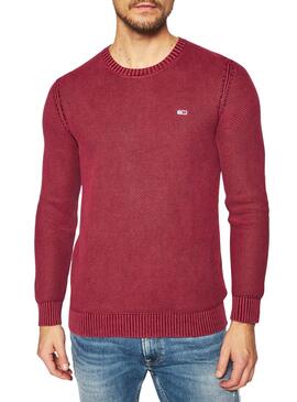 Pullover Tommy Jeans Washed Rot für Herren