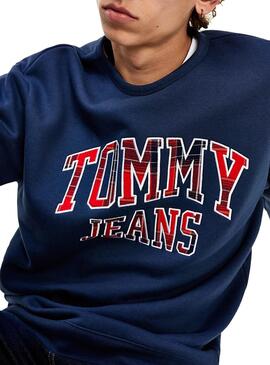 Sweatshirt Tommy Jeans Tartan Blau Marineblau Herren