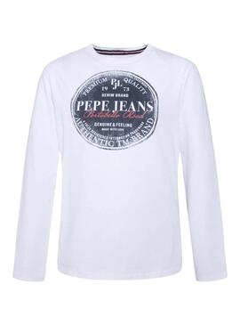 T-Shirt Pepe Jeans Jamess Weiss für Junge