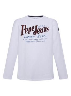 T-Shirt Pepe Jeans Ricky Weiss für Junge