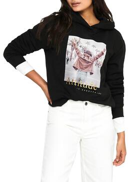 Sweatshirt Only Bloom Schwarz für Damen