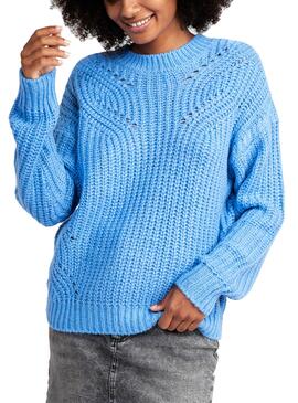 Pullover Naf Naf Geflochtener Blau für Damen