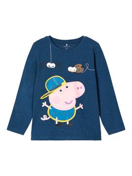 T-Shirt Name It Peppa Pig Blau für Junge