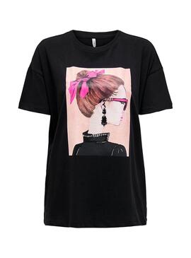 T-Shirt Only Piber Schwarz für Damen
