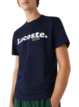 T-Shirt Lacoste Italic Marine Blau für Herren