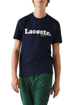 T-Shirt Lacoste Italic Marine Blau für Herren