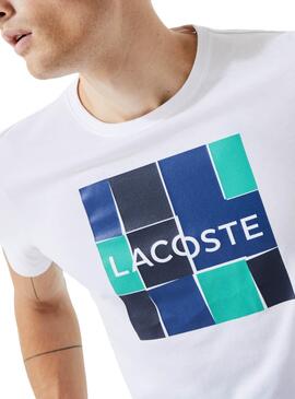 T-Shirt Lacoste Sport Cube Weiss Herren